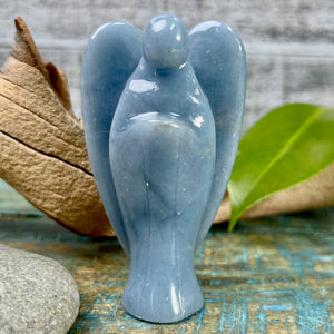 Angelite rock angel sculpture 