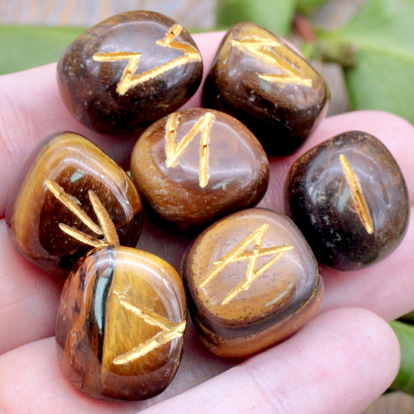 Tiger's Eye Rune Stones