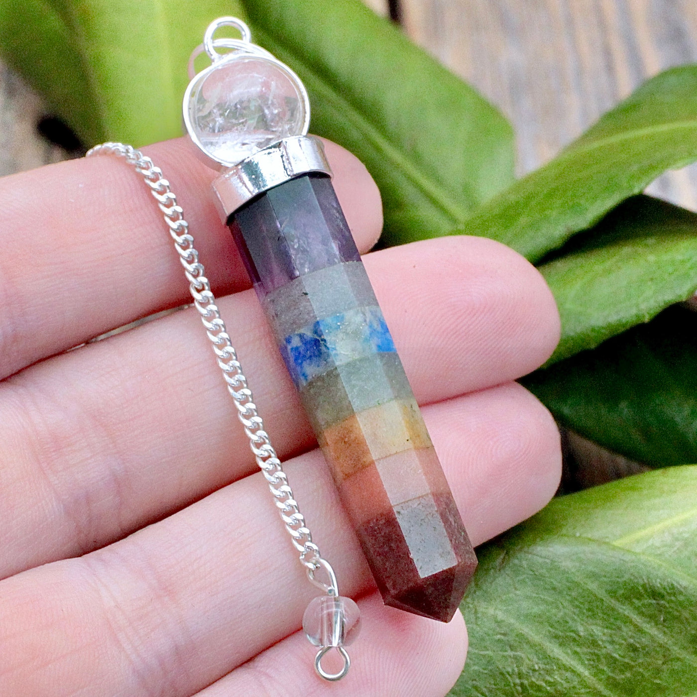 Chakra Point with Quartz Sphere Pendulum