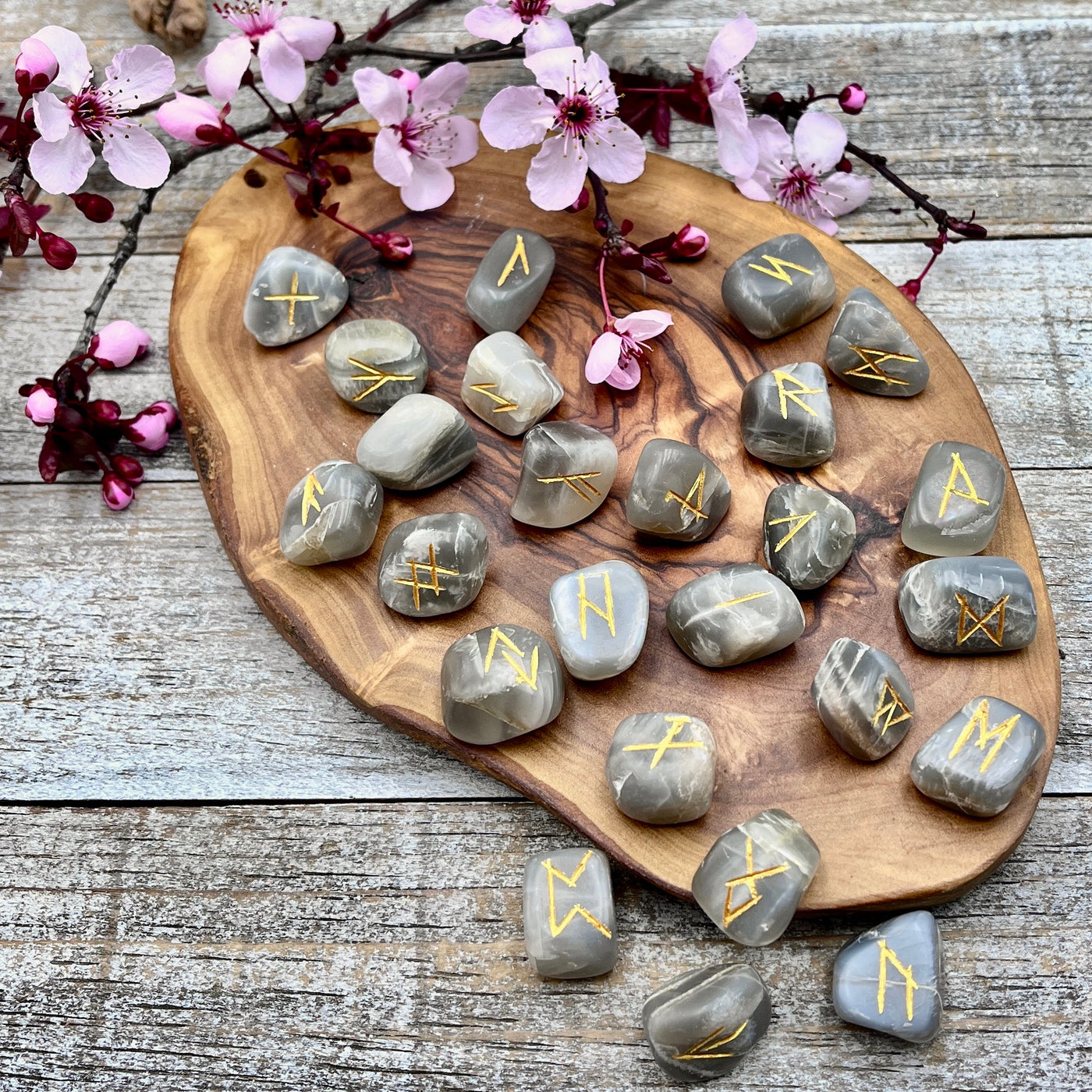 Black Moonstone Rune Stones