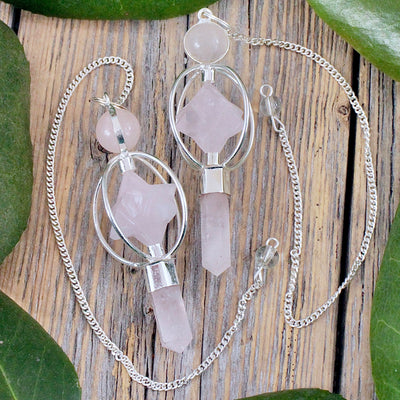 Rose Quartz Spinning Merkaba Pendulum