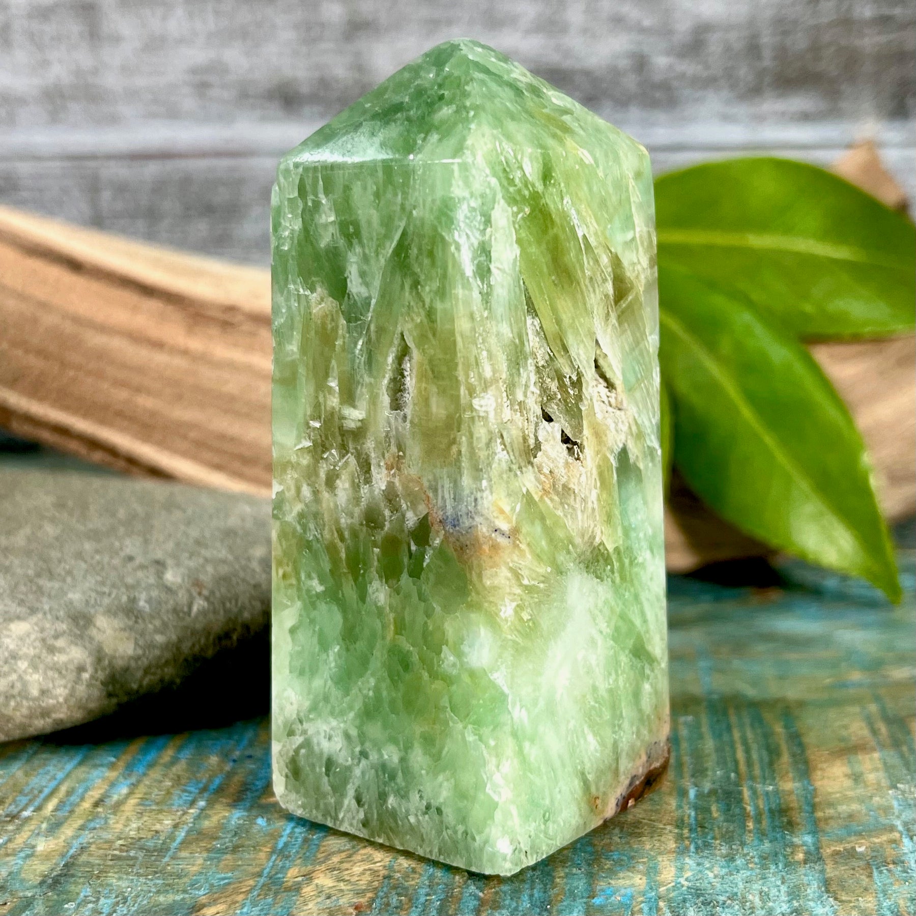 Green Calcite Obelisk