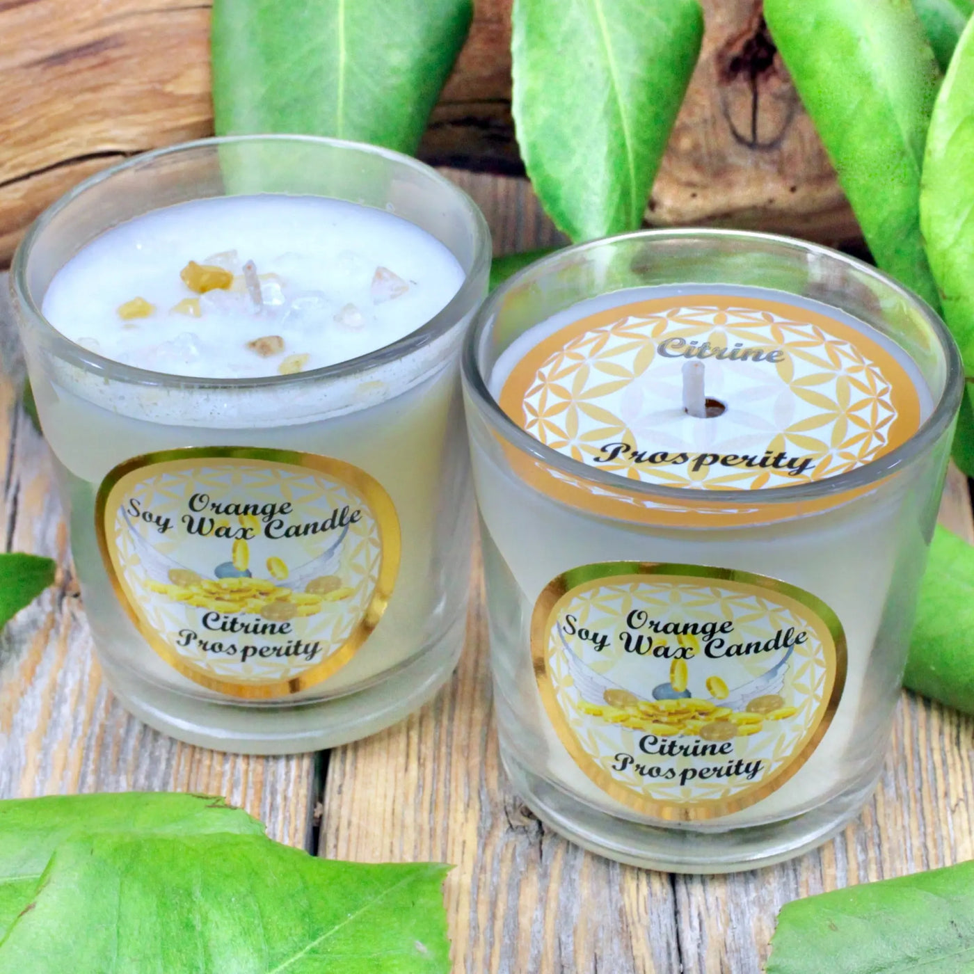 Prosperity Soy Candle - Orange with Citrine