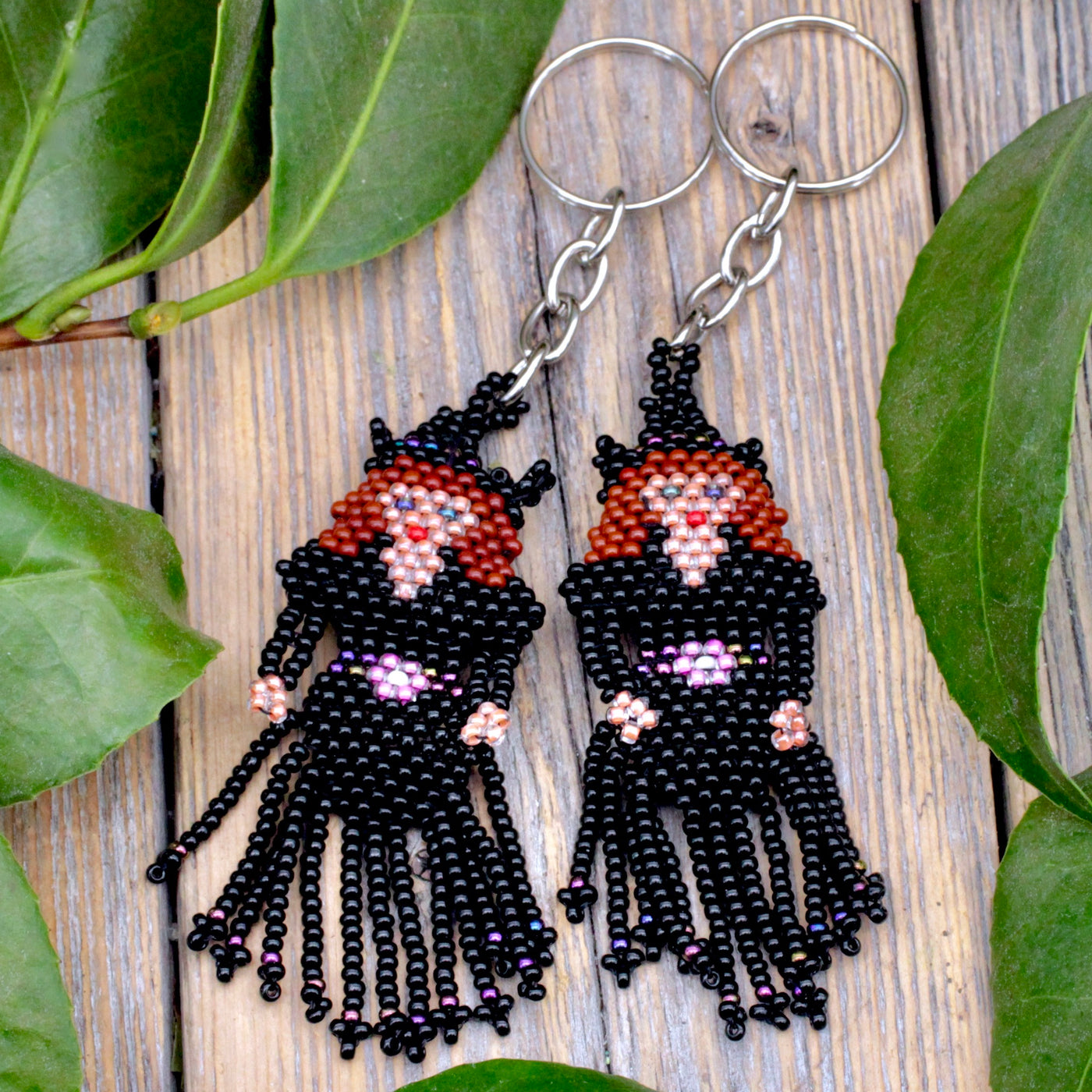 Beaded Witch Keychain