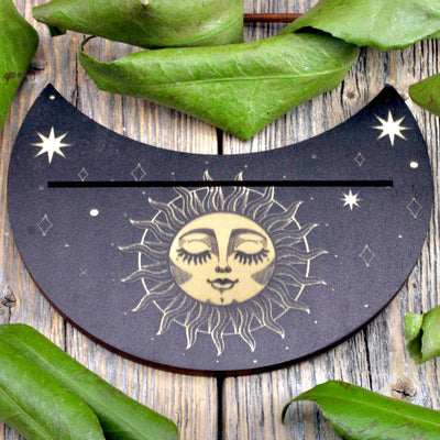 Crescent Wood Tarot Card Holder