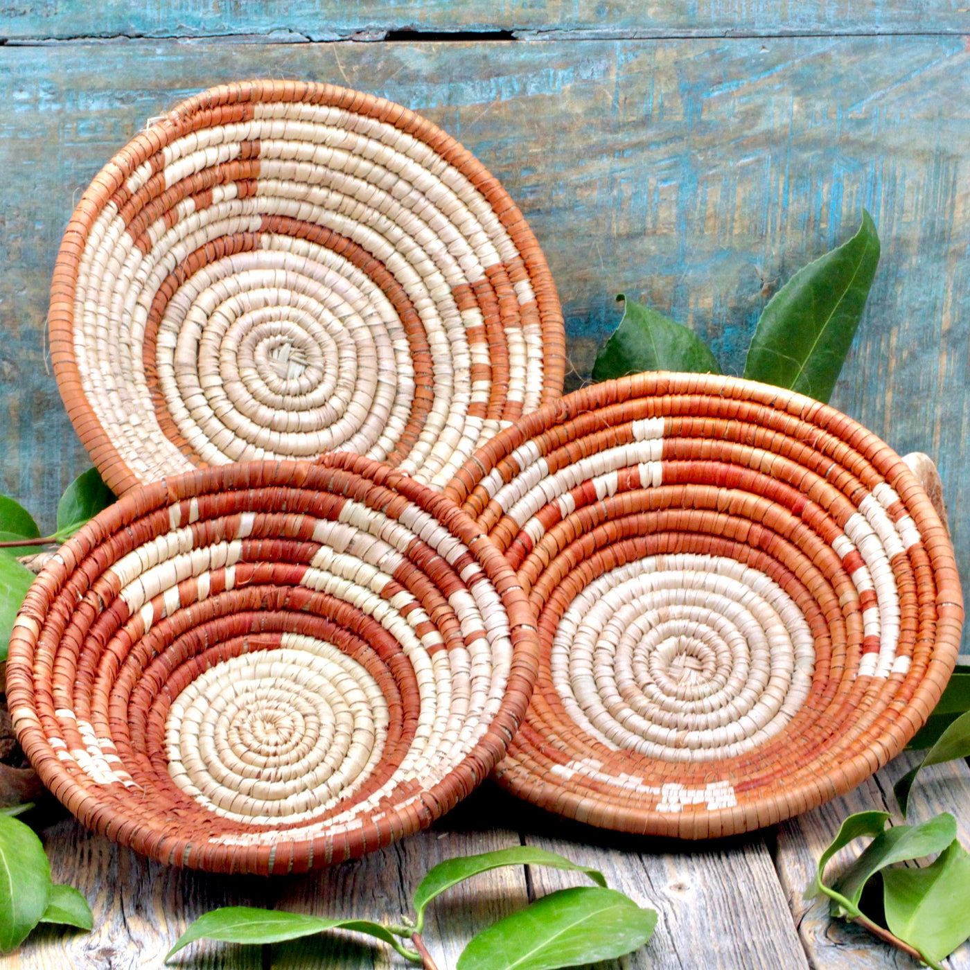 Orange Hand Woven Basket