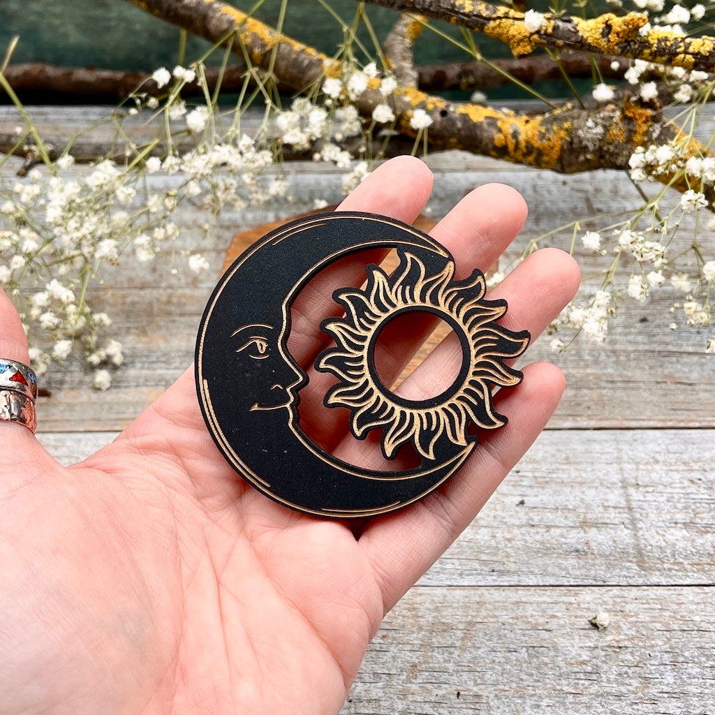 Wood Sphere Holder - Celestial