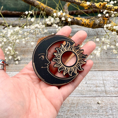 Wood Sphere Holder - Celestial