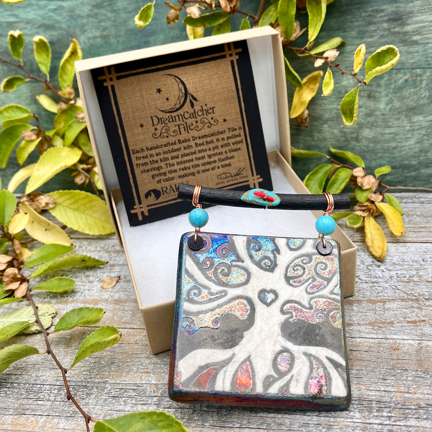 Raku Dreamcatcher Tile - Tree of Life