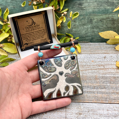 Raku Dreamcatcher Tile - Tree of Life