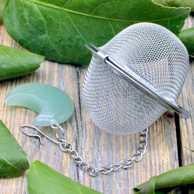 Green Aventurine Moon Tea Steeper