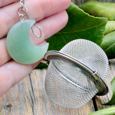 Green Aventurine Moon Tea Steeper