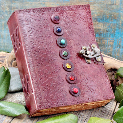 Leather Journal - Chakra Stones