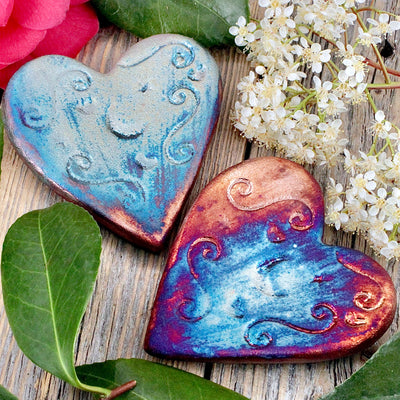 Raku Pottery Blessed Heart - Moon