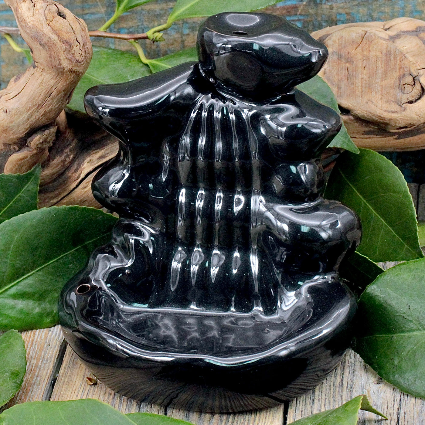 Black Ceramic Backflow Incense Holder