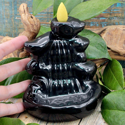 Black Ceramic Backflow Incense Holder