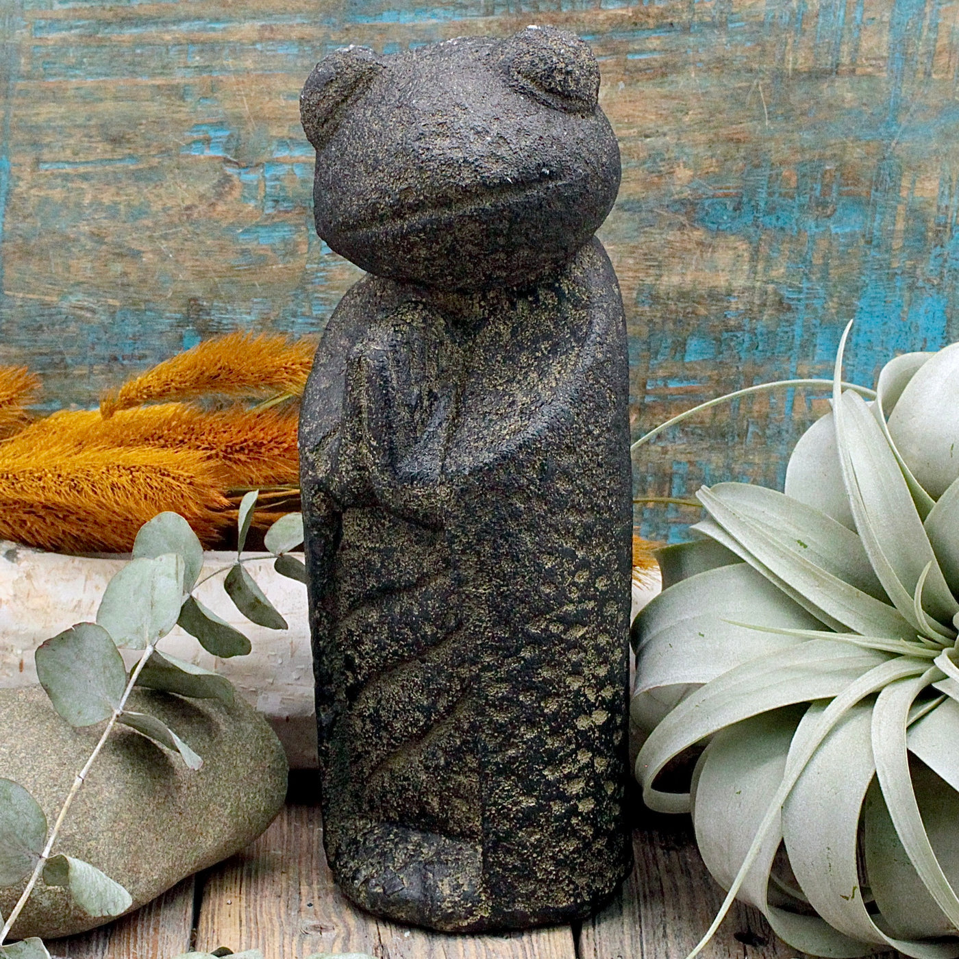 Volcanic Stone Frog Statue