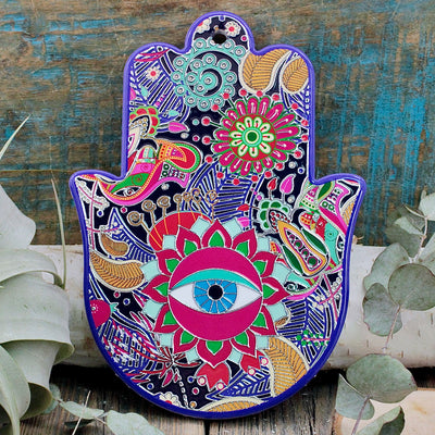 Purple Hamsa Wall Plaque