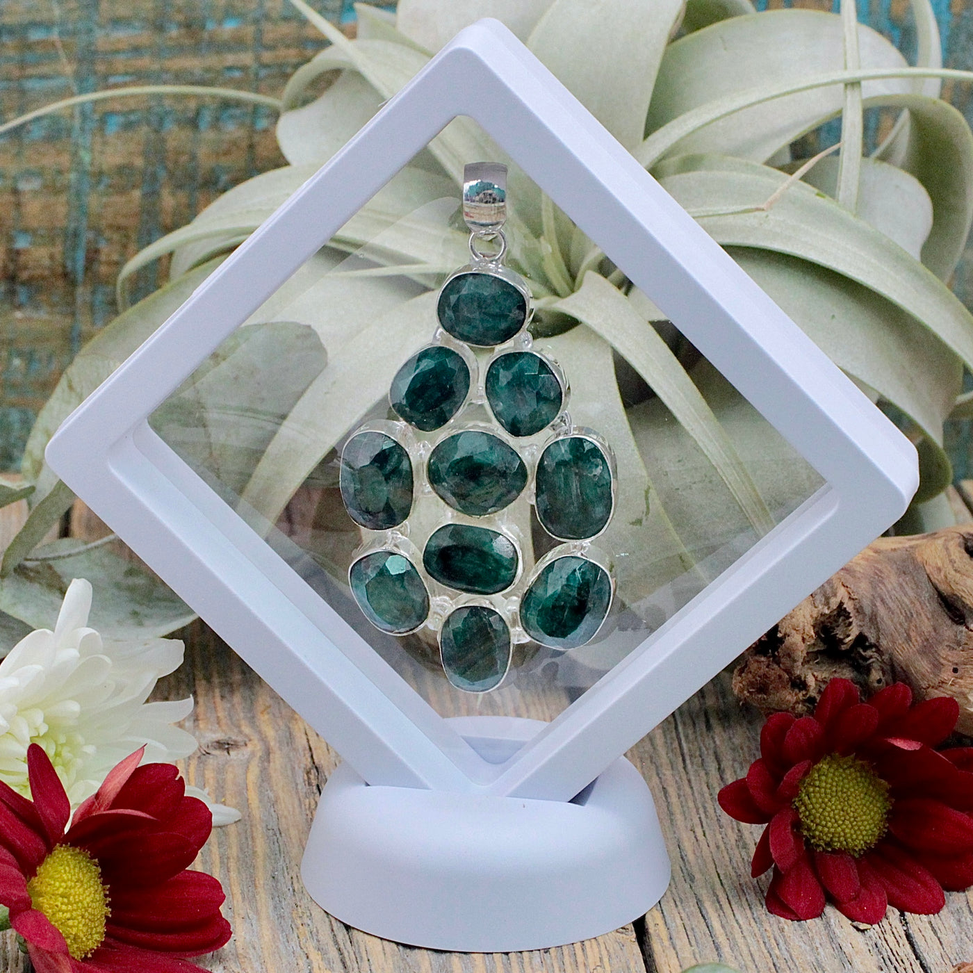 Multi-Stone Pendant in Frame