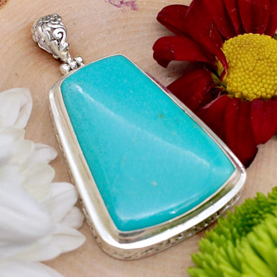 Kingman Turquoise Pendant - Sterling Silver