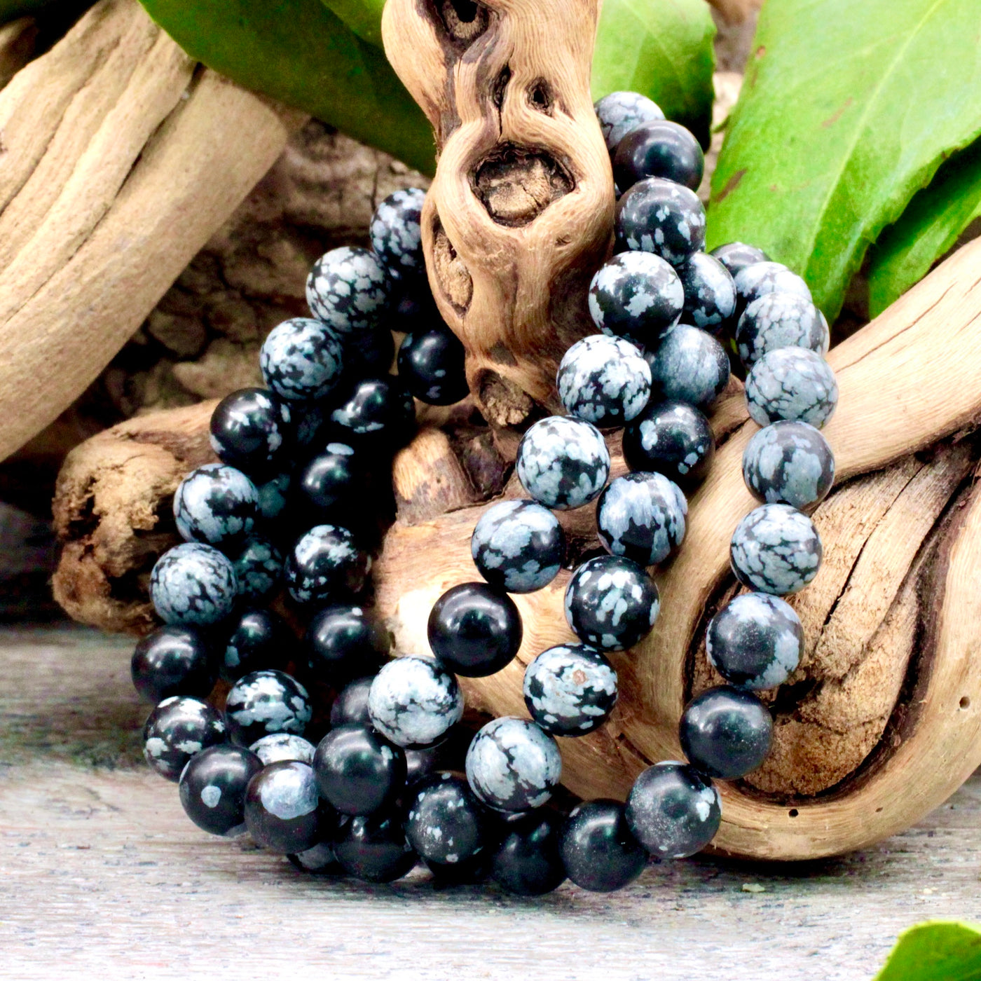 Snowflake Obsidian Bracelet -8mm