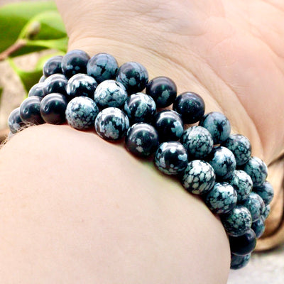 Snowflake Obsidian Bracelet -8mm