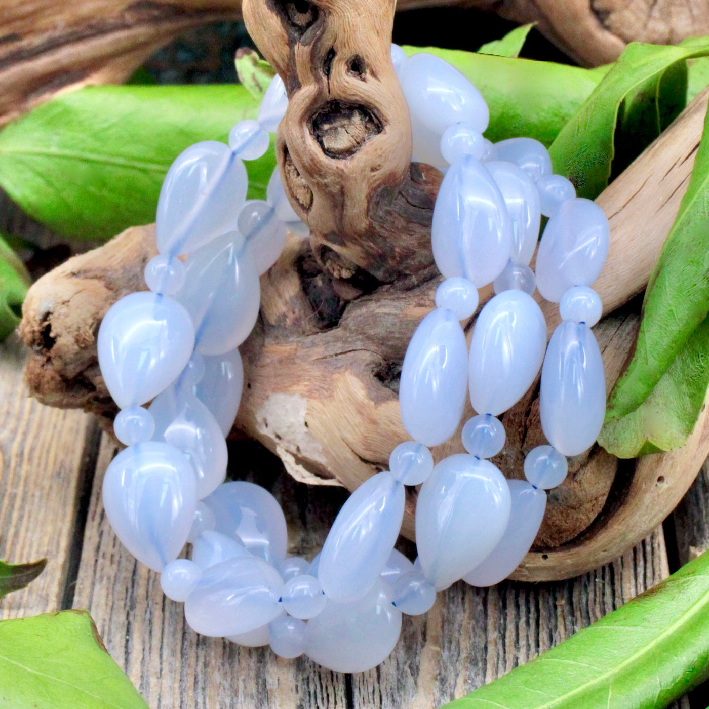 Blue Chalcedony Teardrop Bracelet