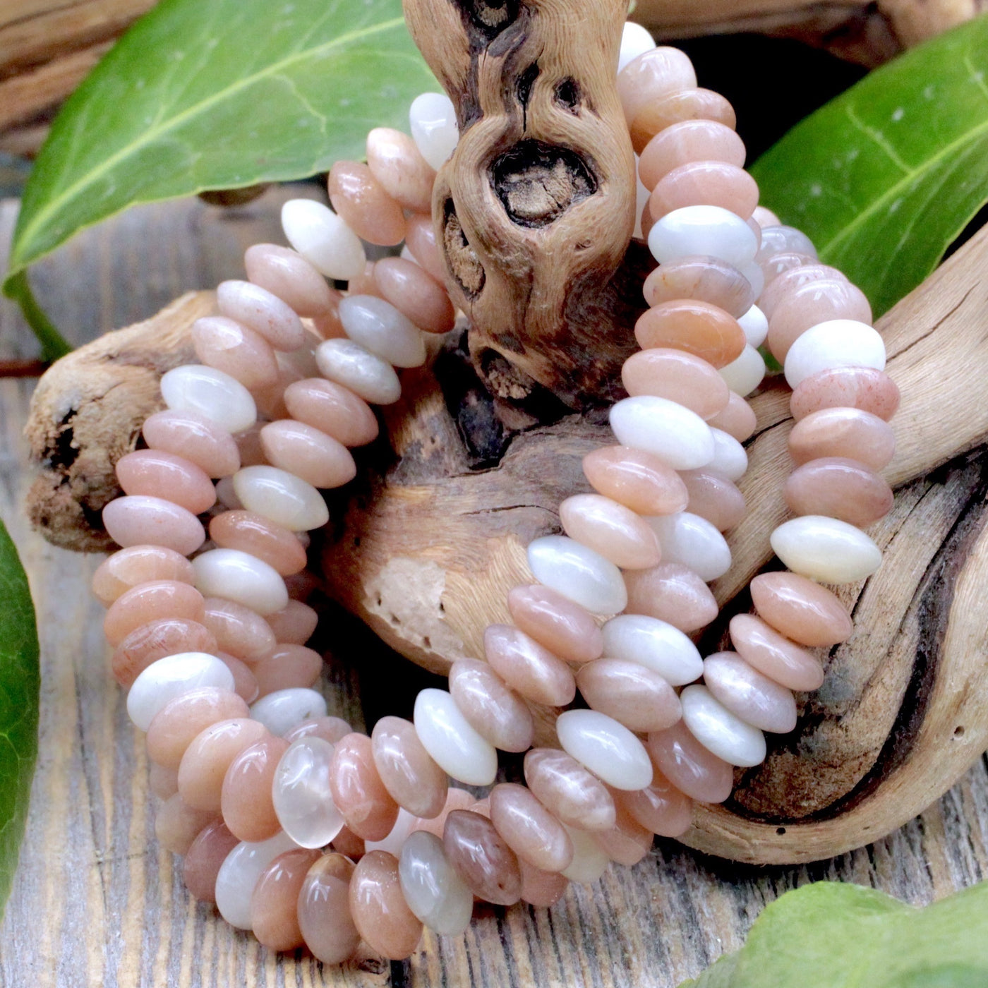 Mixed Moonstone Rondelle Bracelet