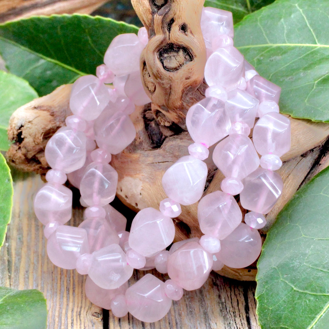 Rose Quartz Twist Bracelet