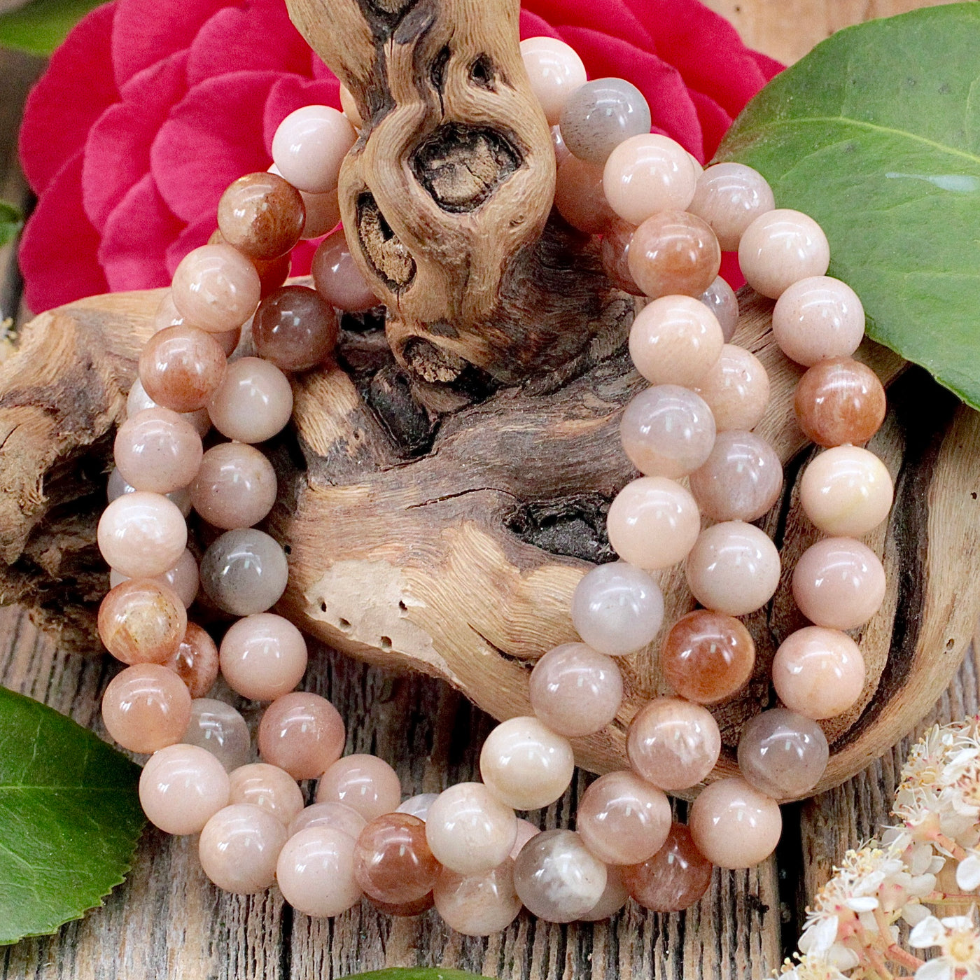 Peach Moonstone Bracelet - 8mm