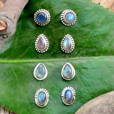 Labradorite Stud Earrings - Silverwork - Sterling Silver