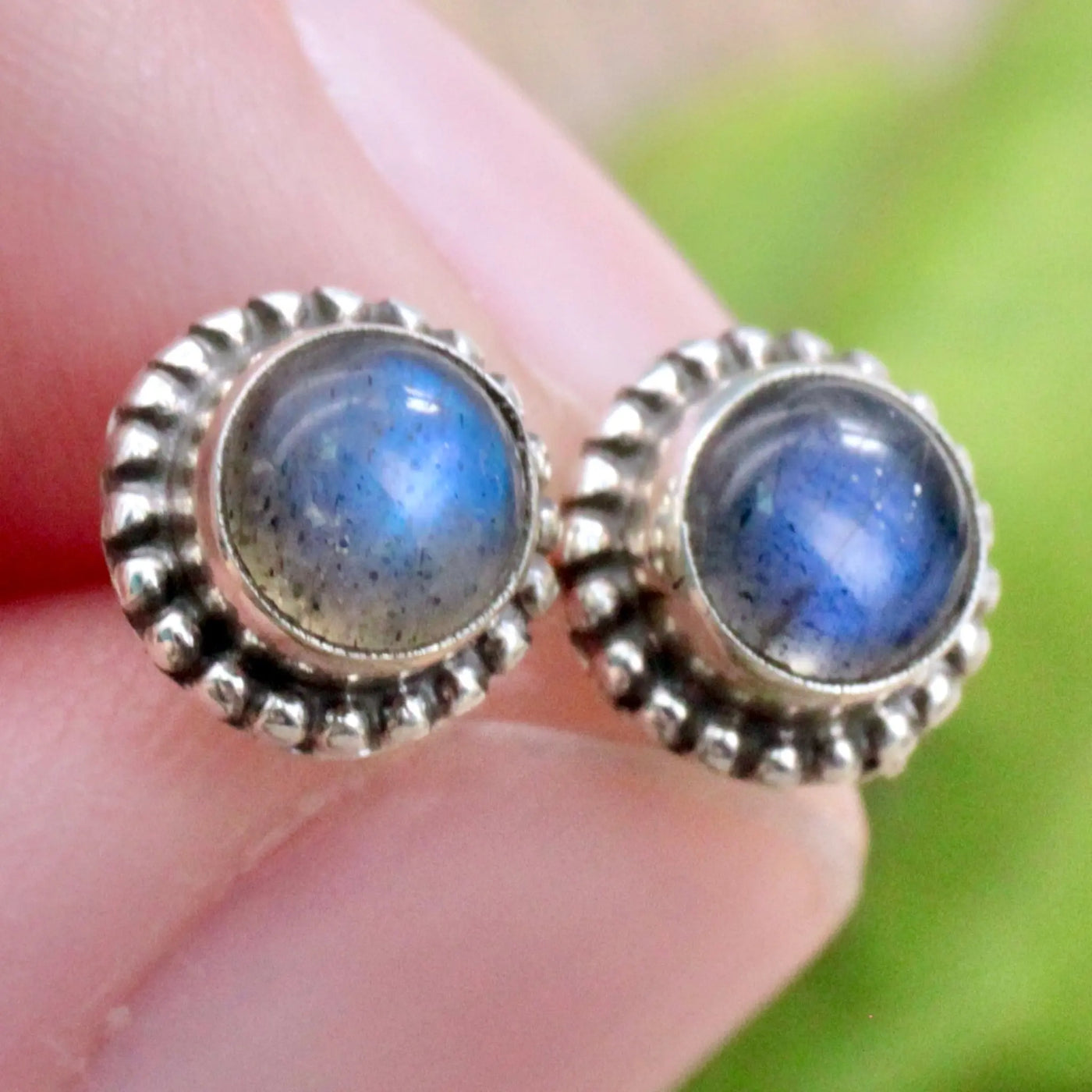 Labradorite Stud Earrings - Silverwork - Sterling Silver