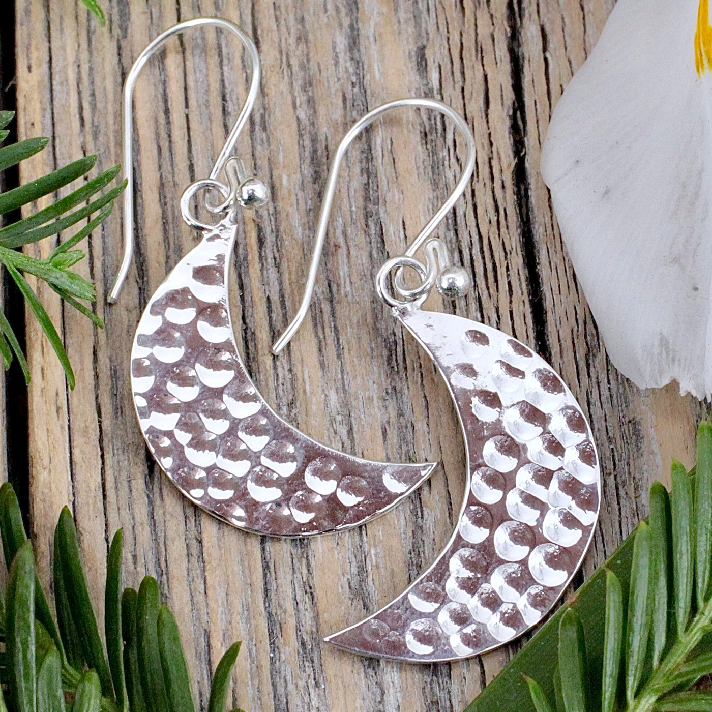 Crescent Moon Earrings - Sterling Silver