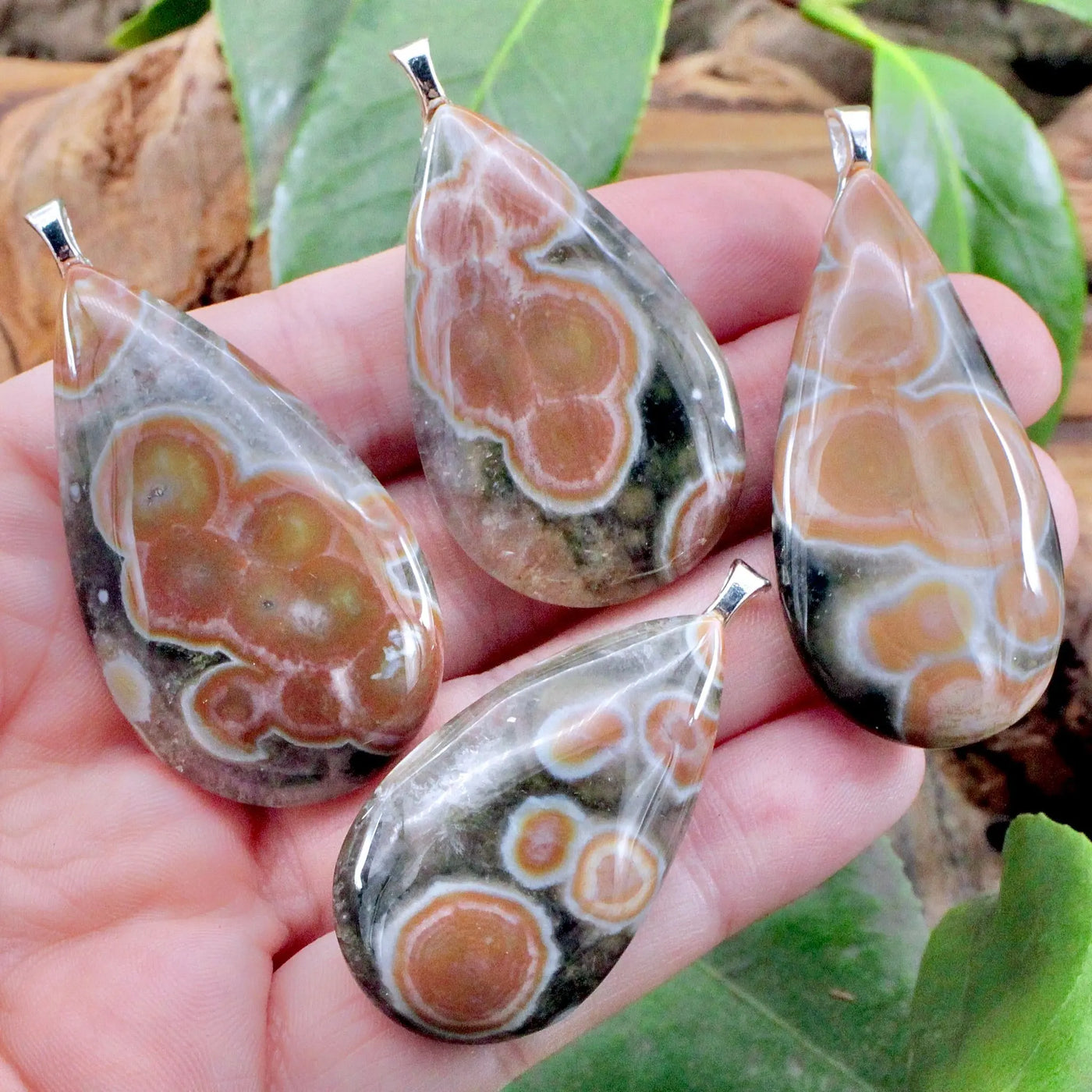 Ocean Jasper Pendant - Sterling Silver