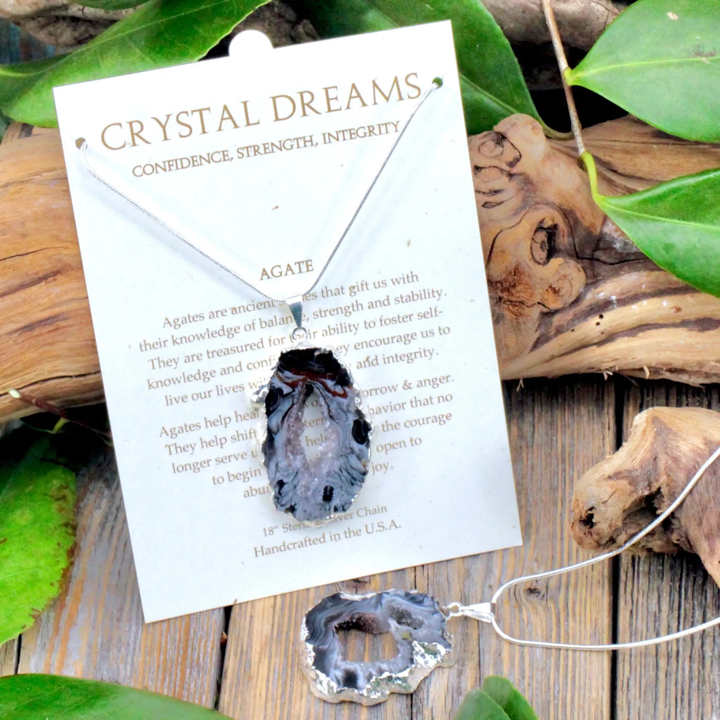 Druzy Agate Crystal Cave Pendant