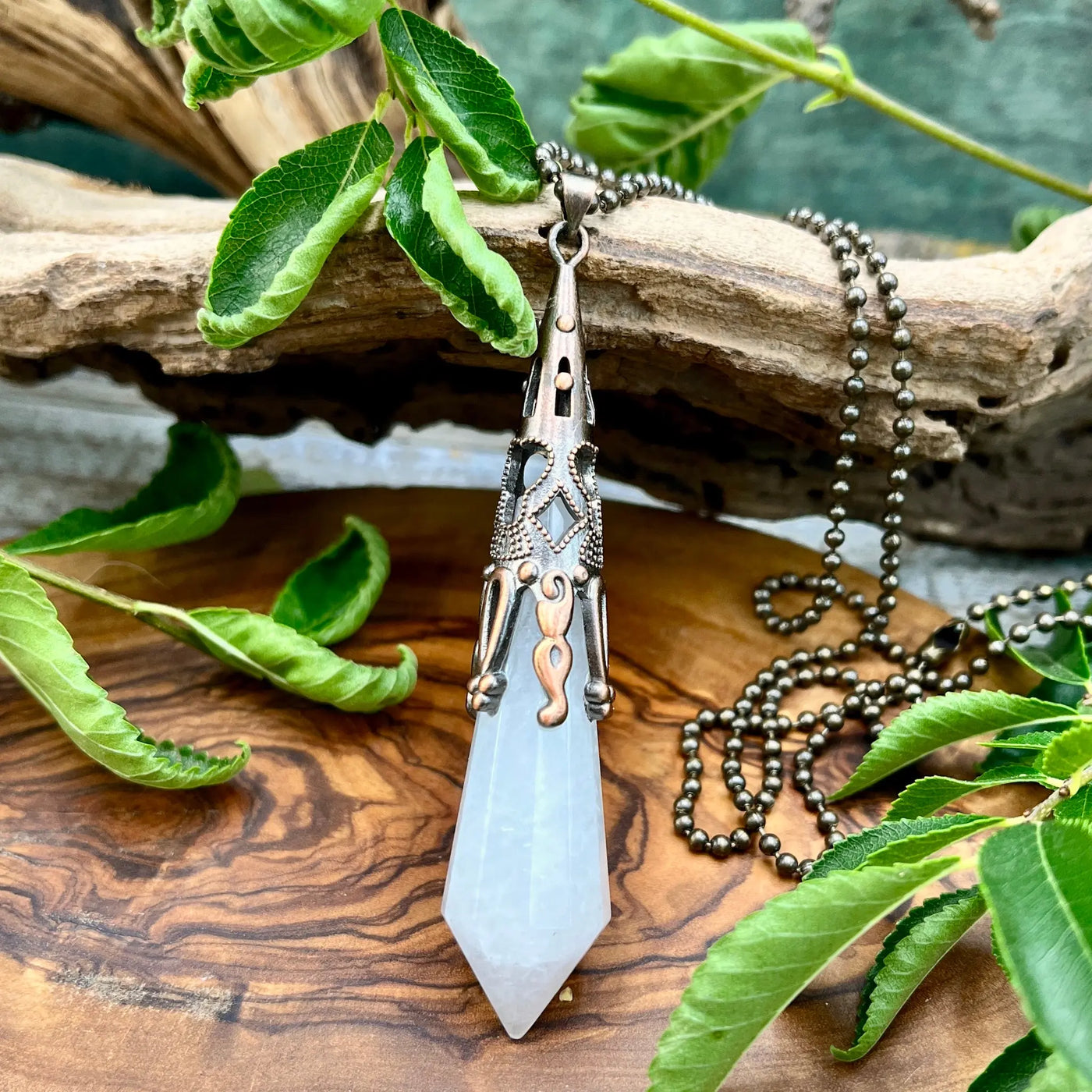 Long Crystal Drop Necklace