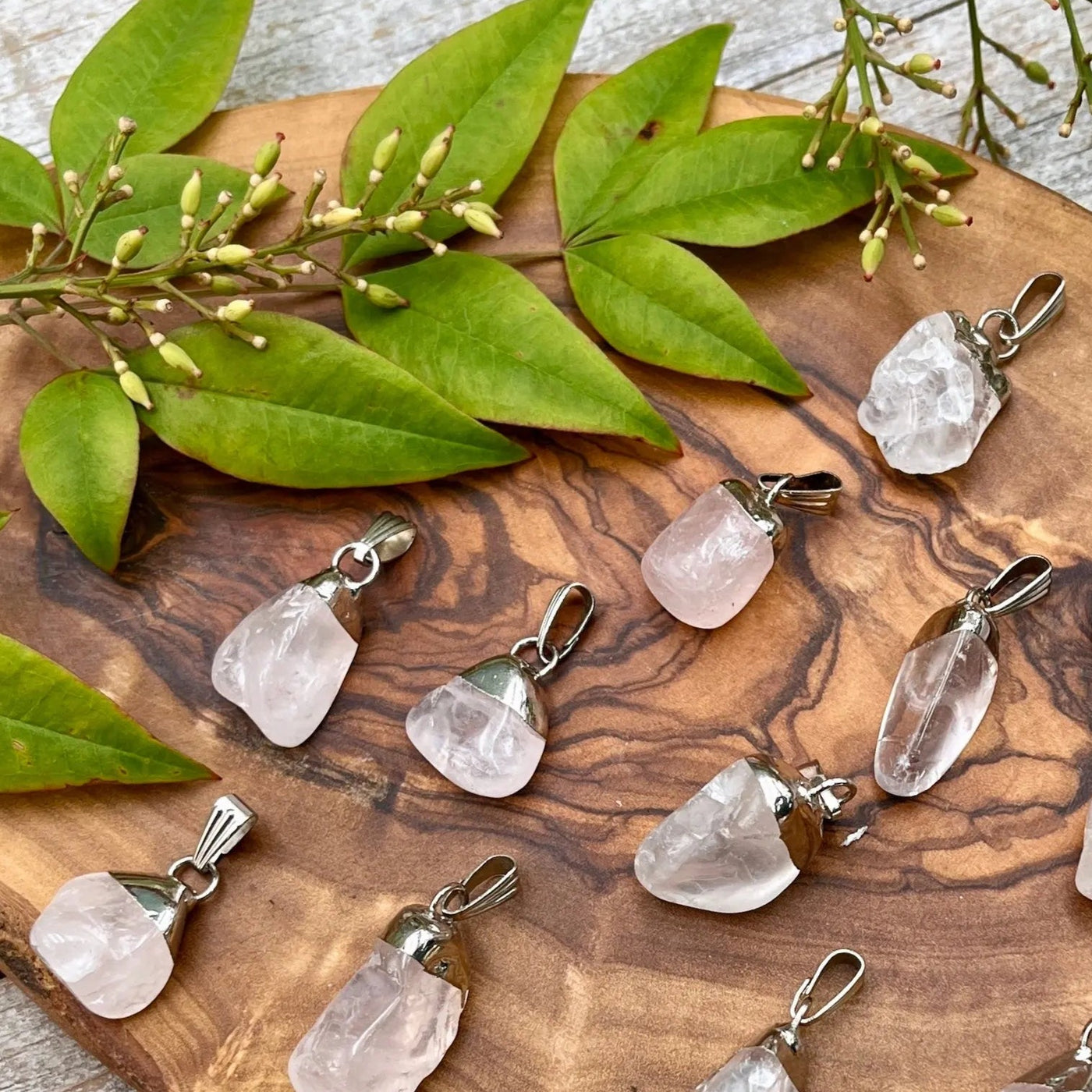 Dainty Rose Quartz Nugget Pendant