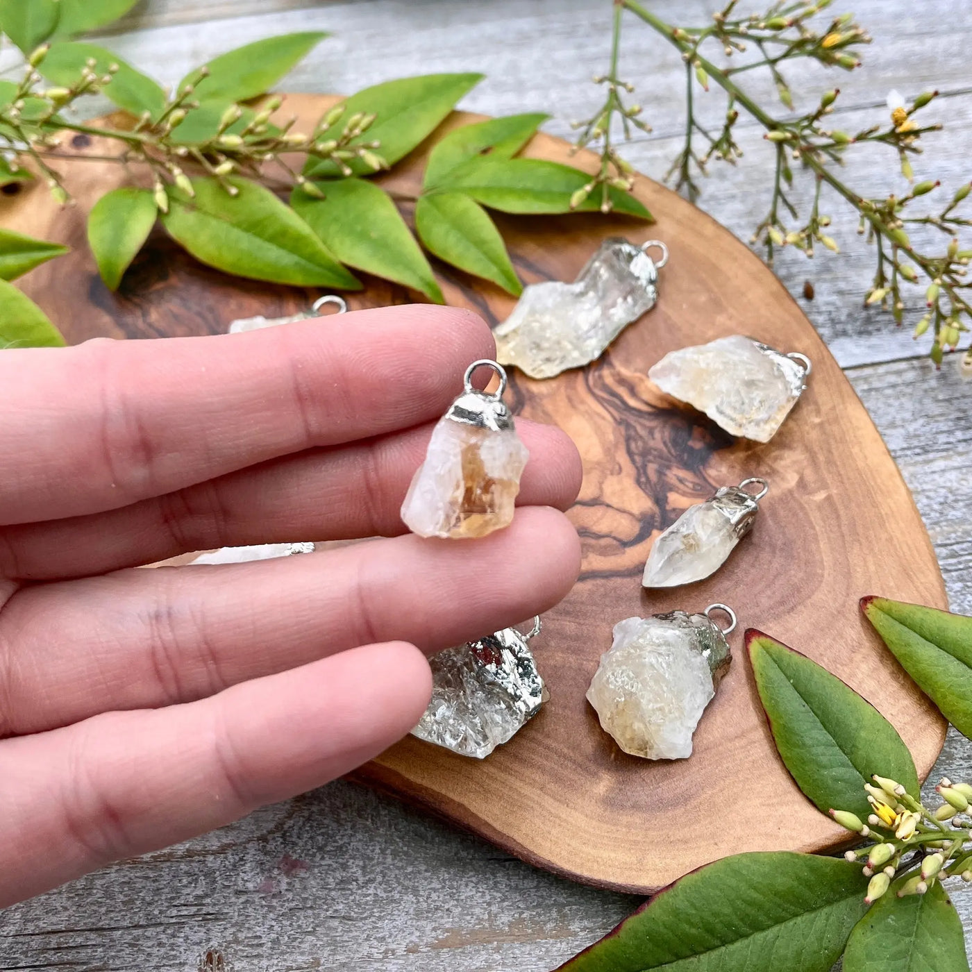 Small Rough Citrine Pendant