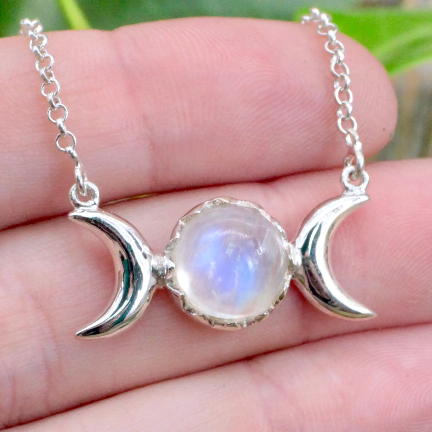 Moonstone Triple Moon Necklace