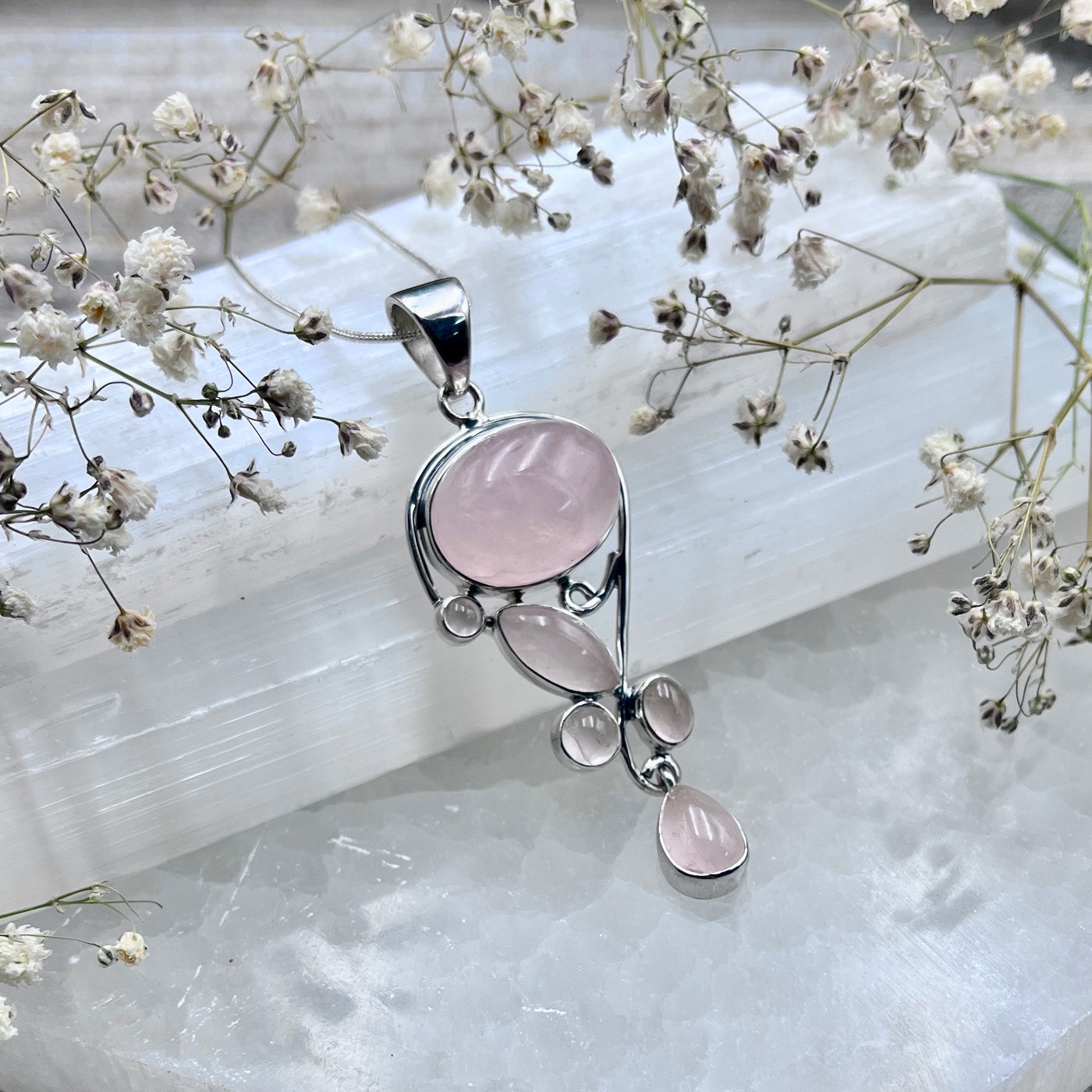 Rose Quartz Multi Stone Pendant