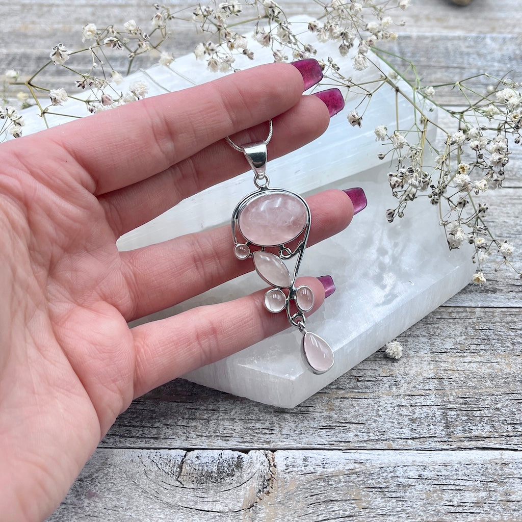 Rose Quartz Multi Stone Pendant