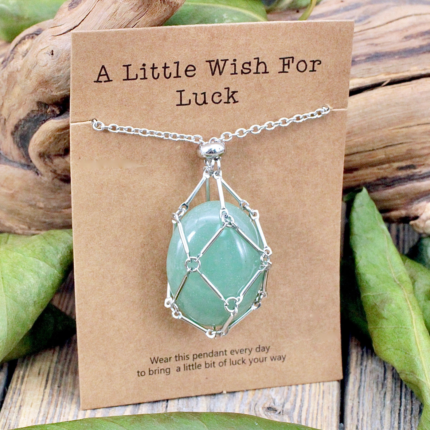 Green Aventurine Crystal Holder Necklace