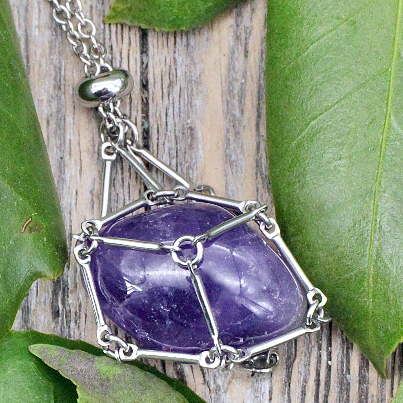 Amethyst Crystal Holder Necklace