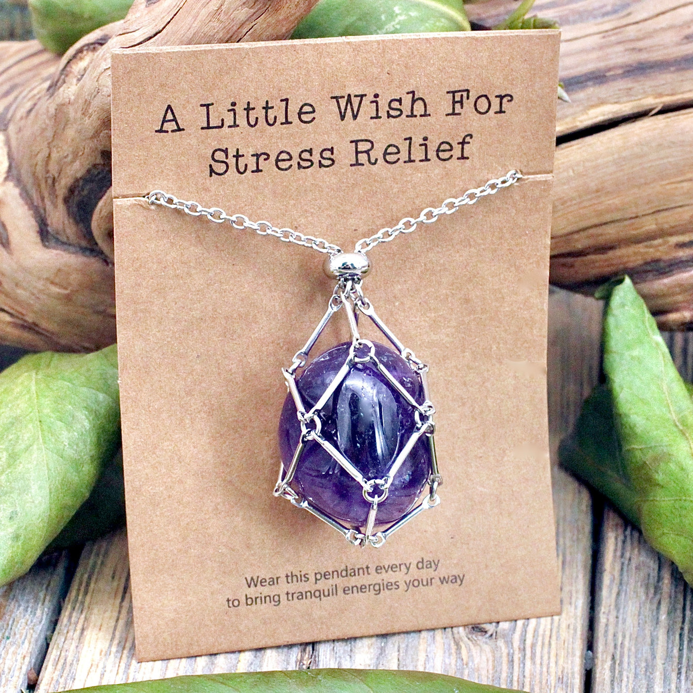 Amethyst Crystal Holder Necklace