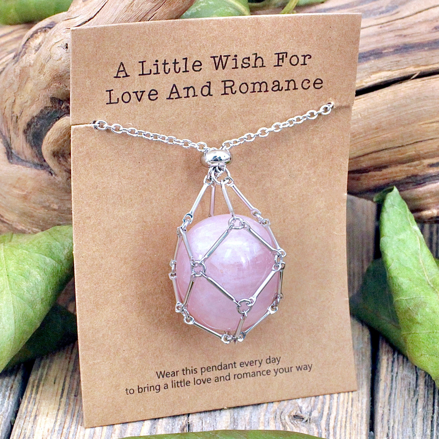 Rose Quartz Crystal Holder Necklace