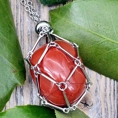 Red Jasper Crystal Holder Necklace