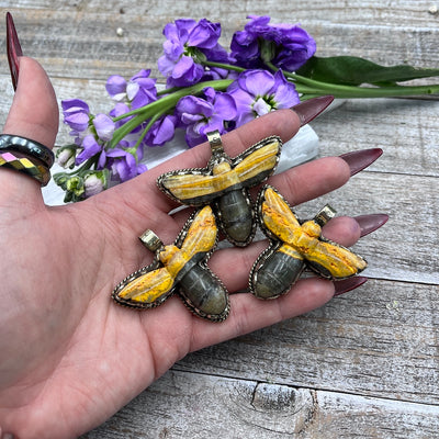 Bumblebee Jasper Bee Pendant