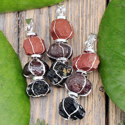 Root Chakra Three Stone Pendant