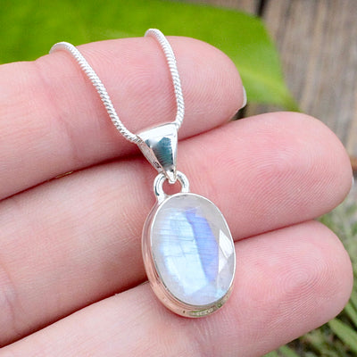 Rainbow Moonstone Faceted Pendant