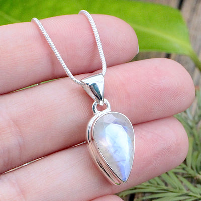 Rainbow Moonstone Faceted Pendant